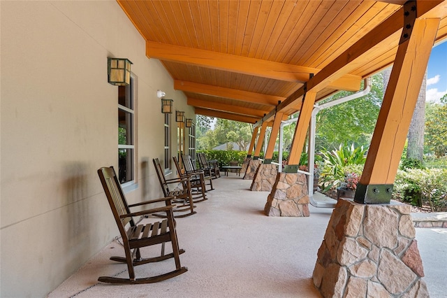 view of patio with a porch