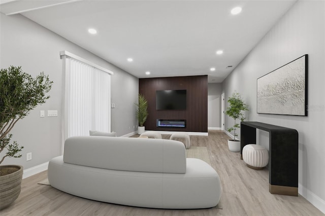 living room featuring light hardwood / wood-style flooring