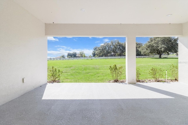 view of patio / terrace with a rural view