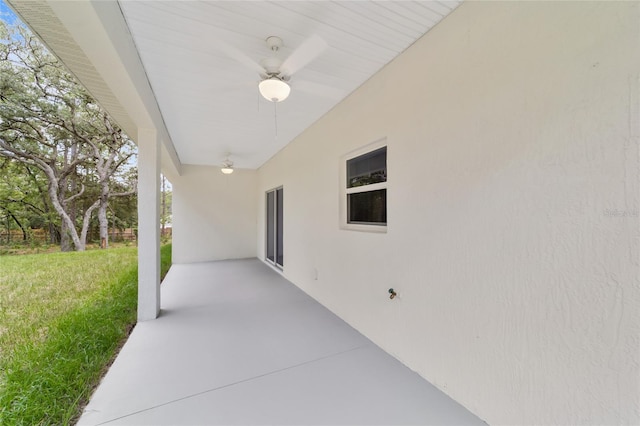 view of patio / terrace with a ceiling fan