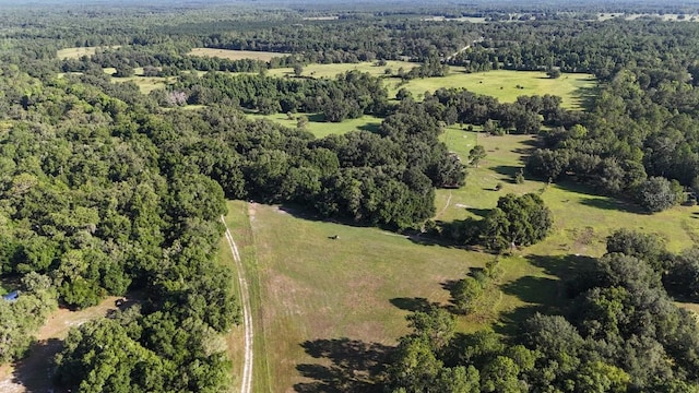 birds eye view of property featuring a rural view