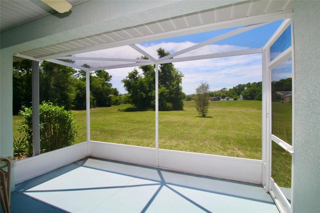 view of unfurnished sunroom