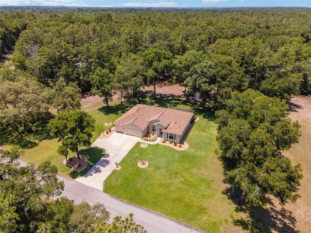 aerial view with a forest view