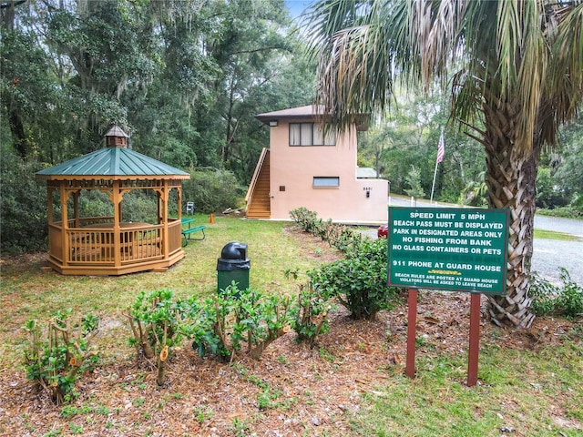 10020 SW 202nd Cir, Dunnellon, FL 34431 - view of yard featuring a gazebo and stairs