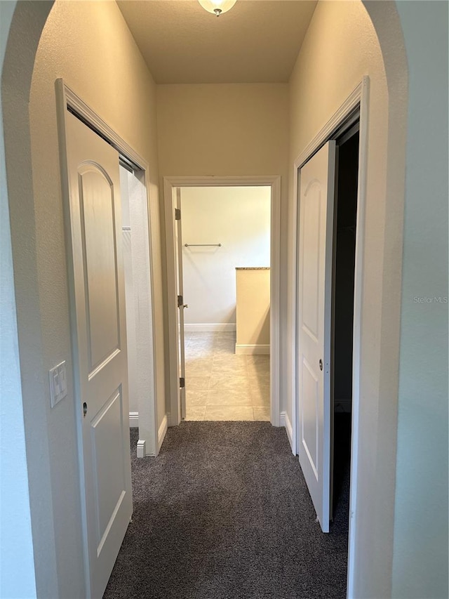 hallway with carpet