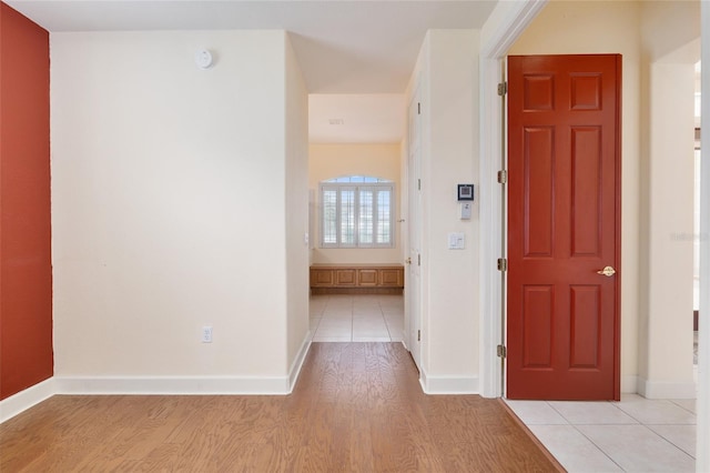 hallway featuring light hardwood / wood-style floors