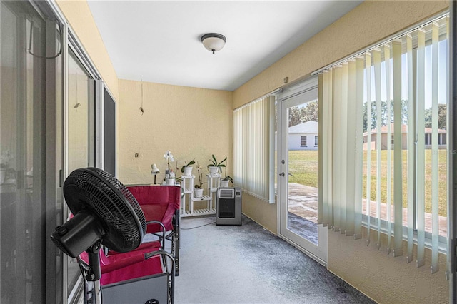 entryway with concrete floors