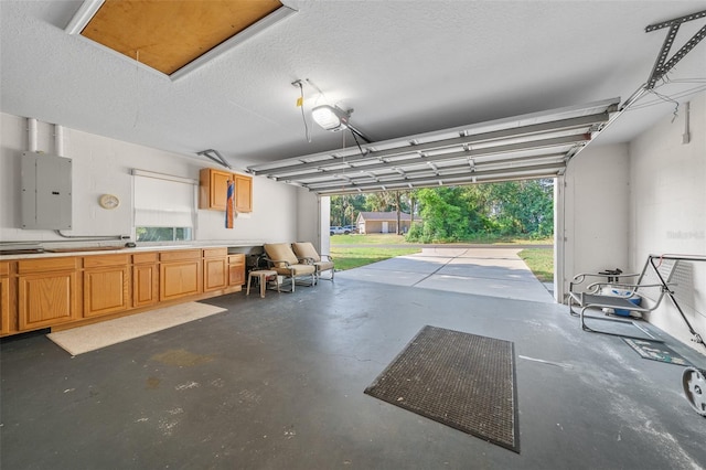 garage featuring electric panel