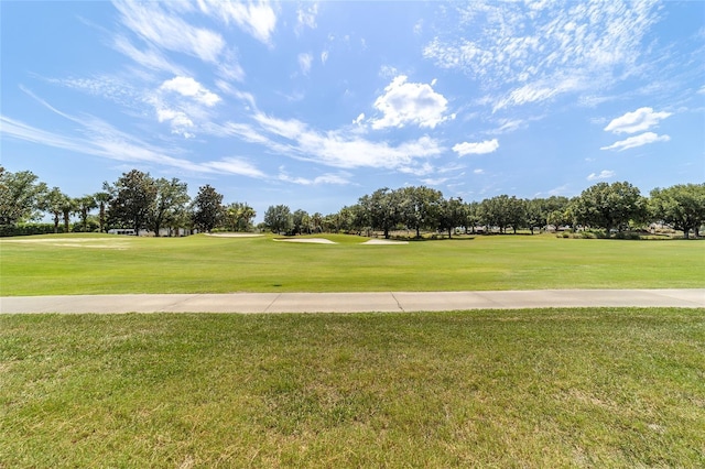 view of property's community featuring a yard