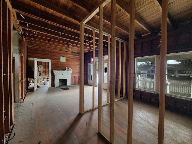 miscellaneous room featuring a fireplace