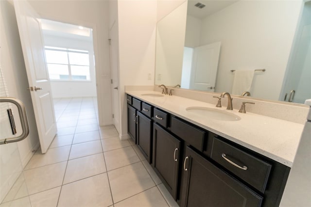 bathroom featuring vanity and tile patterned floors