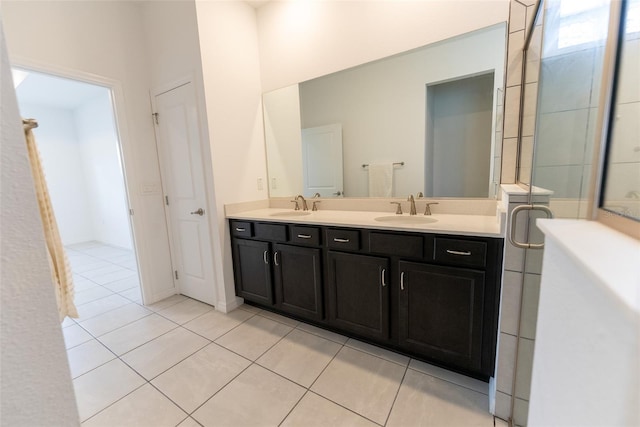 bathroom featuring vanity and tile patterned floors