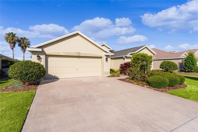 single story home featuring a garage