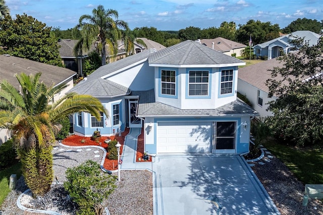 view of front of house with a garage