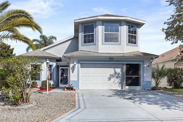 view of front facade featuring a garage