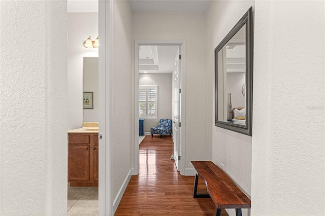 hall featuring wood-type flooring