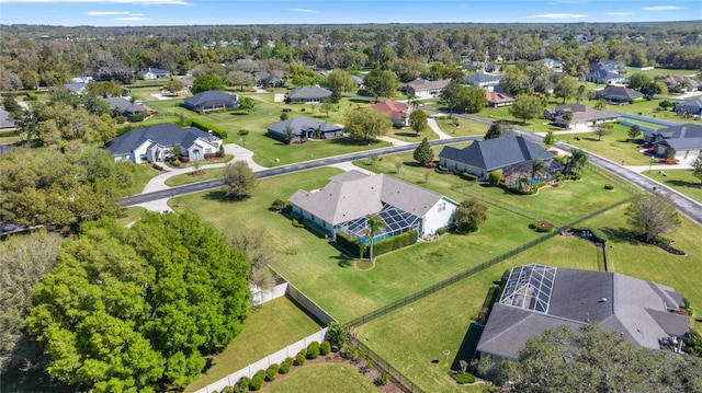 aerial view with a residential view