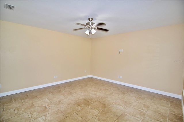 empty room featuring ceiling fan