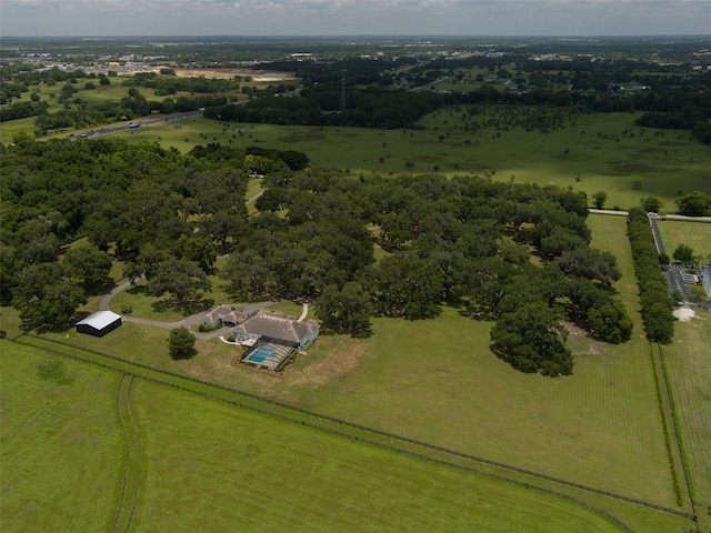 bird's eye view featuring a rural view