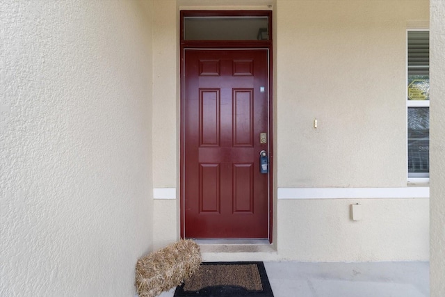 doorway to property with elevator