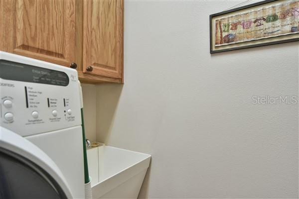 washroom featuring washer / clothes dryer and cabinets