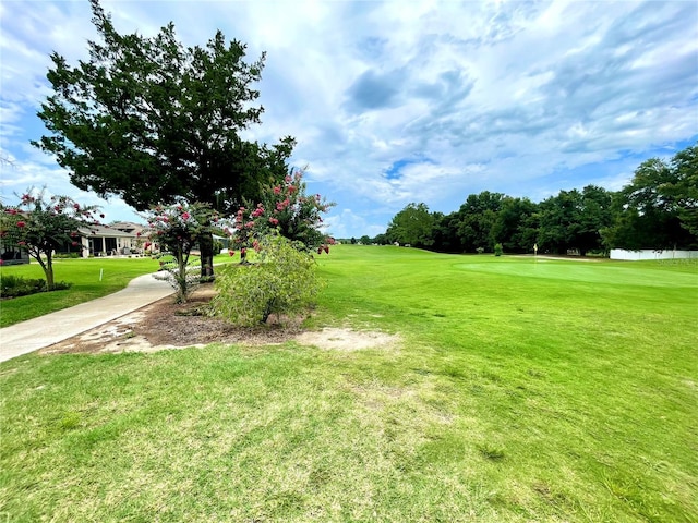 view of community featuring a yard and a water view