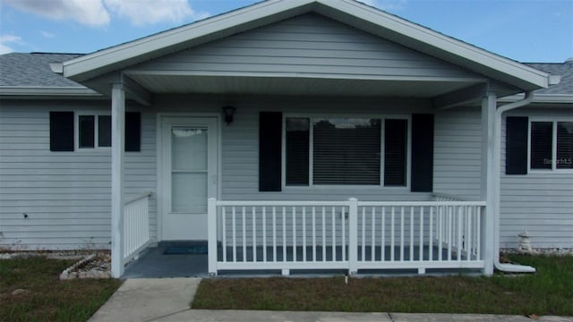 exterior space with covered porch