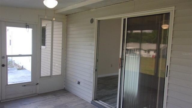 view of unfurnished sunroom