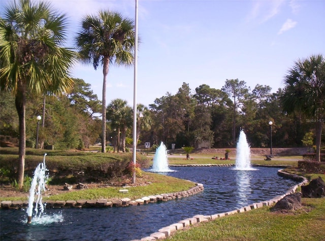 view of community featuring a water view