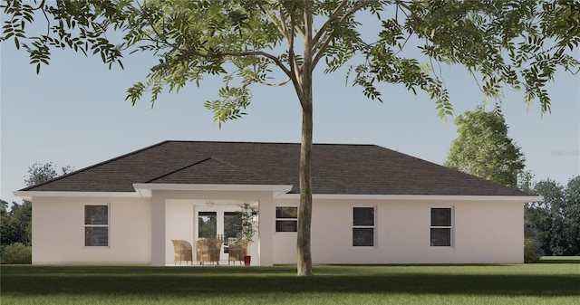 TBD Bay Dr, Ocklawaha, FL 32179 - back of house with a shingled roof, stucco siding, and a lawn