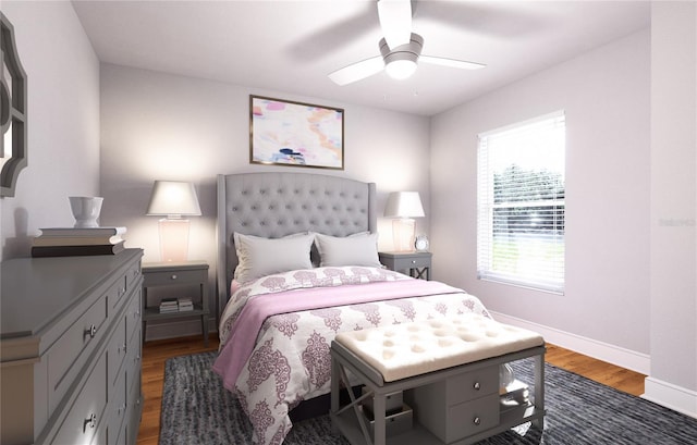 TBD Bay Dr, Ocklawaha, FL 32179 - bedroom featuring baseboards, wood finished floors, and a ceiling fan