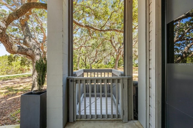 entryway with concrete floors