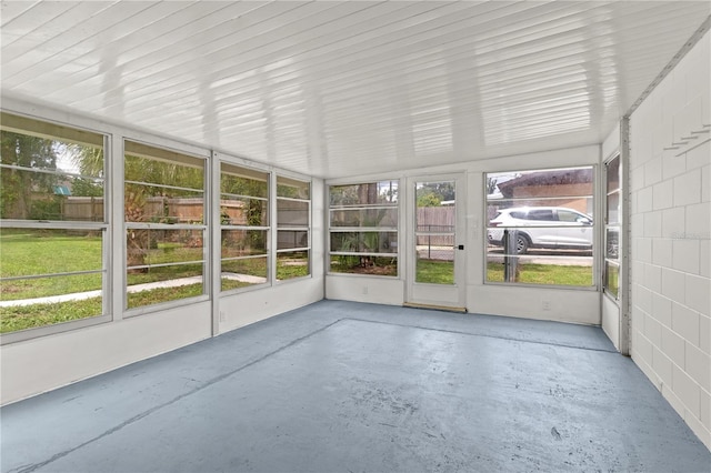 view of unfurnished sunroom