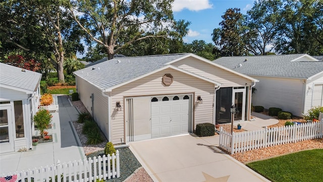 ranch-style house featuring a garage