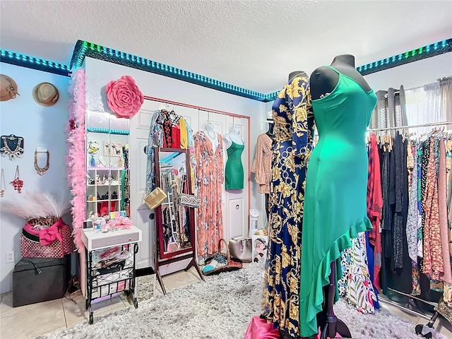 interior space featuring tile patterned flooring