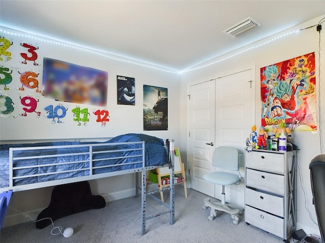 bedroom with carpet floors