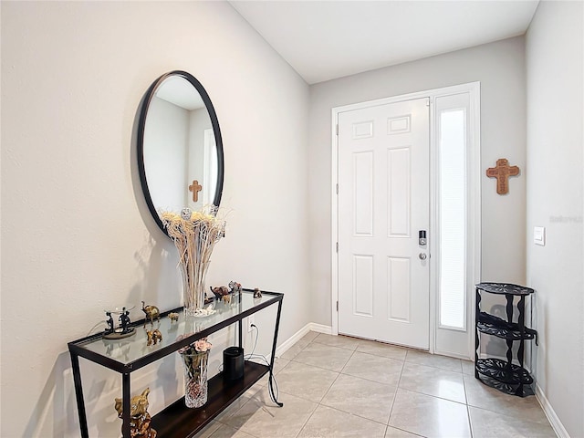 view of tiled foyer entrance