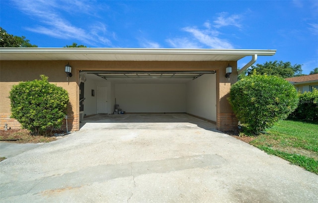 view of garage