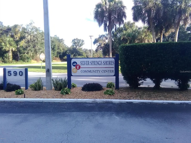 view of community sign