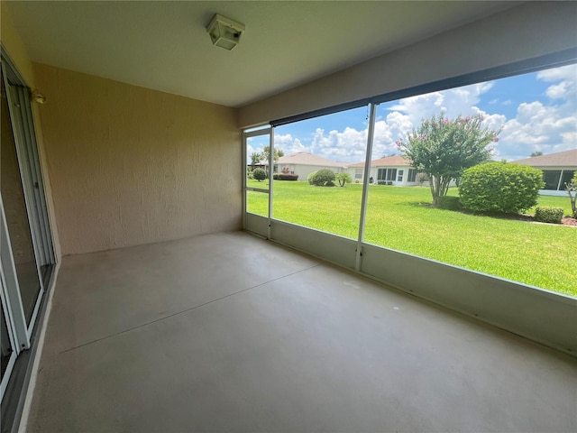 view of unfurnished sunroom