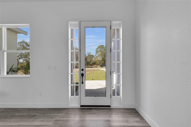 entrance foyer with hardwood / wood-style floors