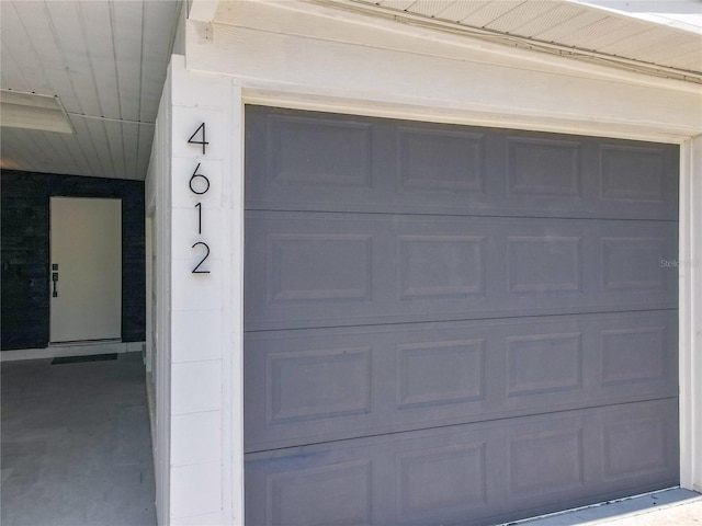 view of garage