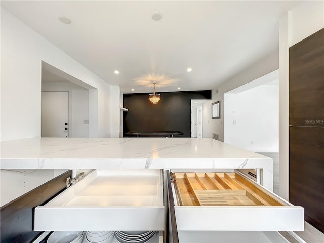 kitchen with visible vents and recessed lighting