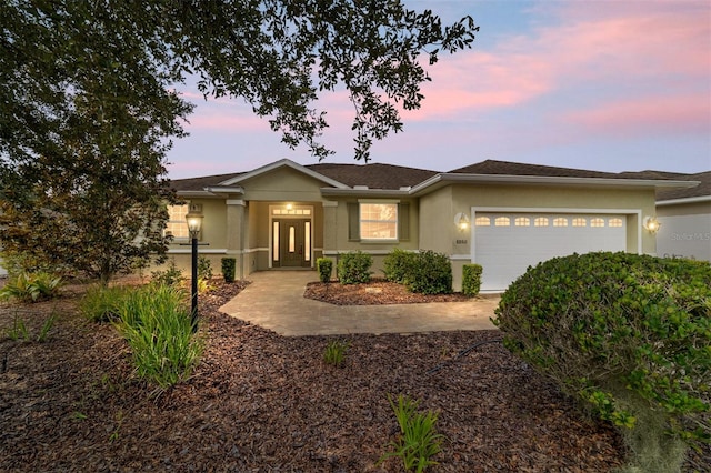 view of front facade with a garage