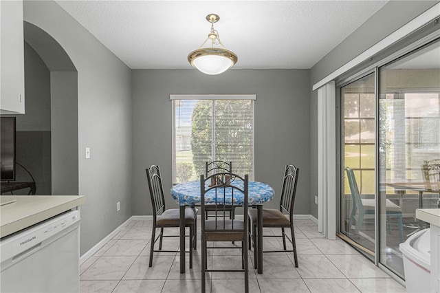 view of tiled dining room