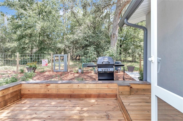 deck with area for grilling