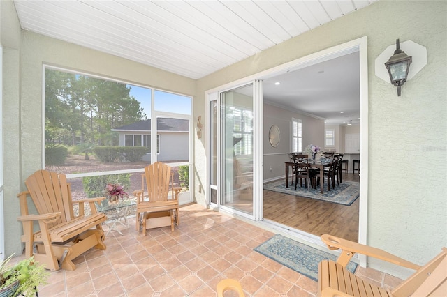 view of sunroom