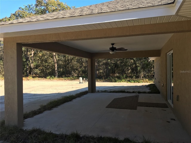 view of patio / terrace featuring ceiling fan