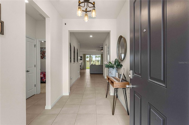 view of tiled foyer entrance