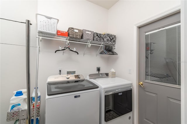 laundry area featuring washer and dryer